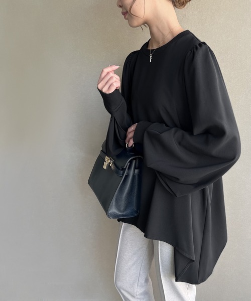 「junoah」 長袖ブラウス MEDIUM ブラック レディース_画像5