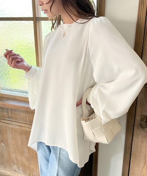 「junoah」 長袖ブラウス MEDIUM ブラック レディース_画像7