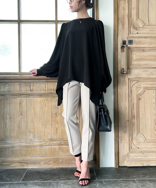 「junoah」 長袖ブラウス MEDIUM ブラック レディース_画像9