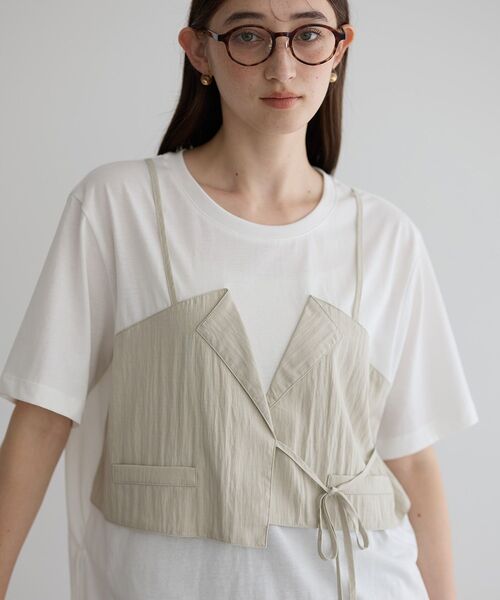 「Editt by YECCA VECCA」 半袖Tシャツ FREE ホワイト レディース_画像3