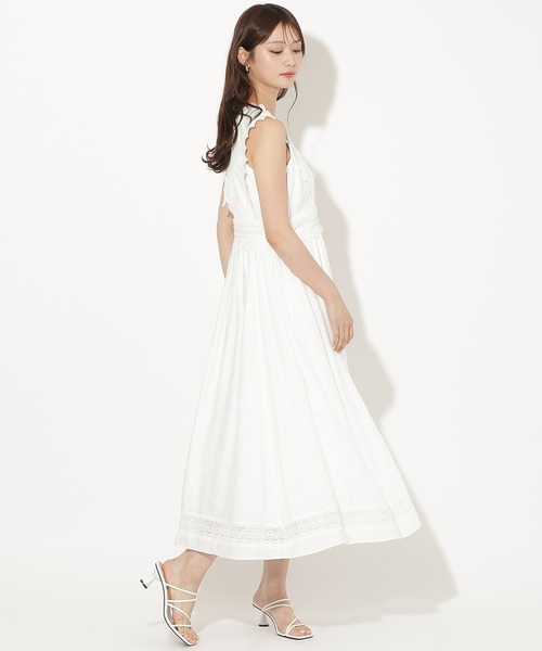 AND COUTURE（アンドクチュール） ワンピース 夏 Vネックレーストリム