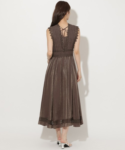 AND COUTURE（アンドクチュール） ワンピース 夏 Vネックレーストリム