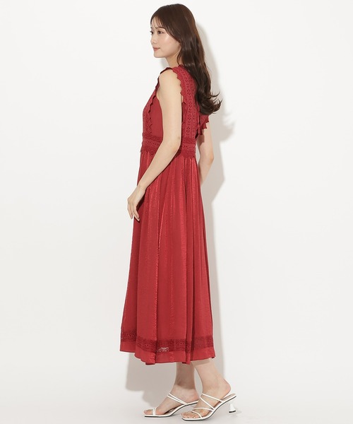 AND COUTURE（アンドクチュール） ワンピース 夏 Vネックレーストリム