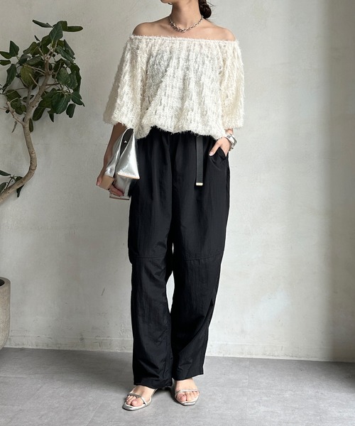 「DouDou」 カーゴパンツ MEDIUM ブラック レディース_画像5