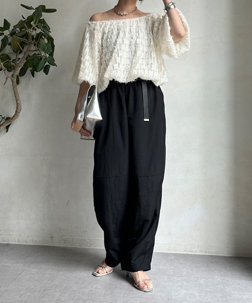 「DouDou」 カーゴパンツ MEDIUM ブラック レディース_画像6