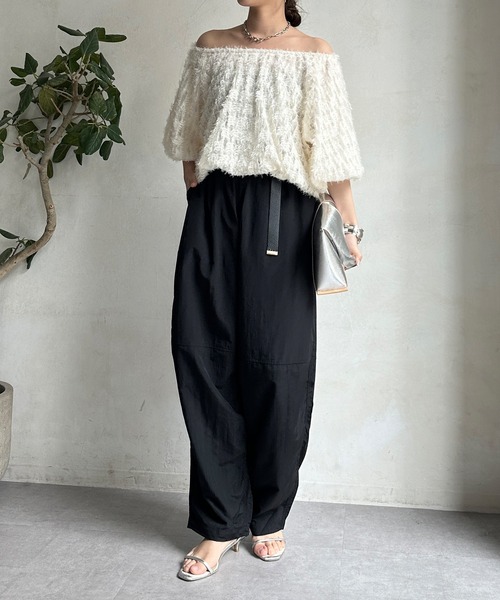 「DouDou」 カーゴパンツ MEDIUM ブラック レディース_画像7