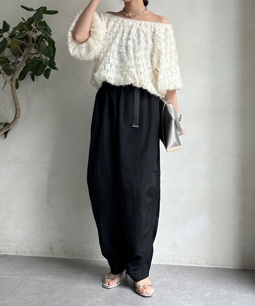 「DouDou」 カーゴパンツ MEDIUM ブラック レディース_画像8