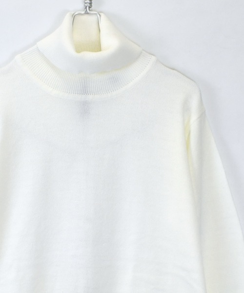 Stone  ホワイト タートルネックセーター おしゃれスタ セーター ニット ハイゲージタートルネックセーター(IR