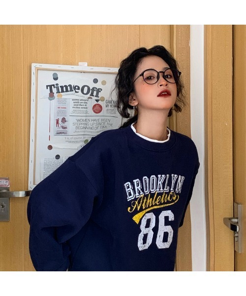 DEVICE トレーナー スウェット 韓国風 BROOKLYN ブルックリン プリント  