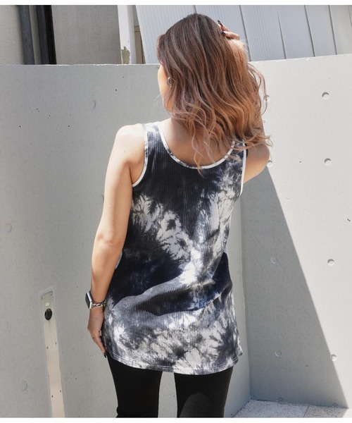 タンクトップ 21正規激安 タイダイリブタンクトップ