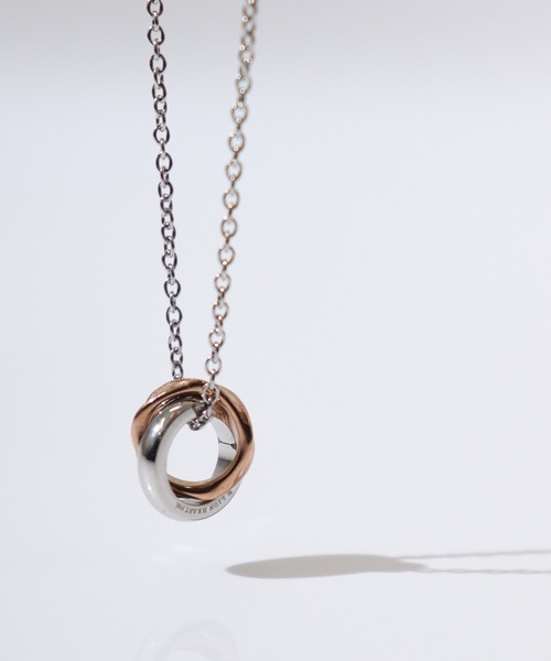 ★ダブルリングネックレス　レディースメンズ　オシャレ　綺麗 LION HEART（ライオンハート） ネックレス LH-1 ウェーブダブルリング
