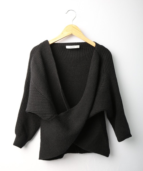 ＆soiree ニット セーター フロントクロスニットトップス