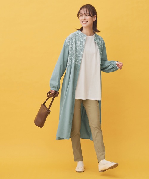 Viola e パンツ すっきり楽ちんチュニックパンツ股下68