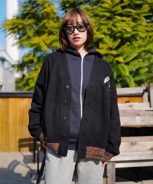 Critical Slide カーディガン M 青 刺繍ワッペン TCSS カーディガン CARDIGAN/Critical Slide(クリティカル