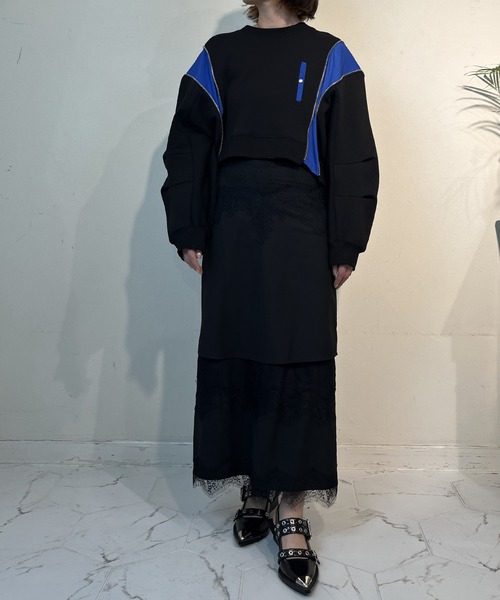 AULA AILA（アウラ アイラ） トレーナー スウェット ジップクロップド