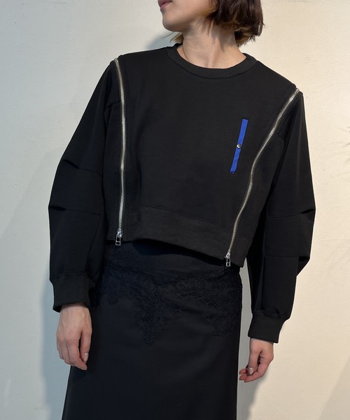 AULA AILA（アウラ アイラ） トレーナー スウェット ジップクロップド