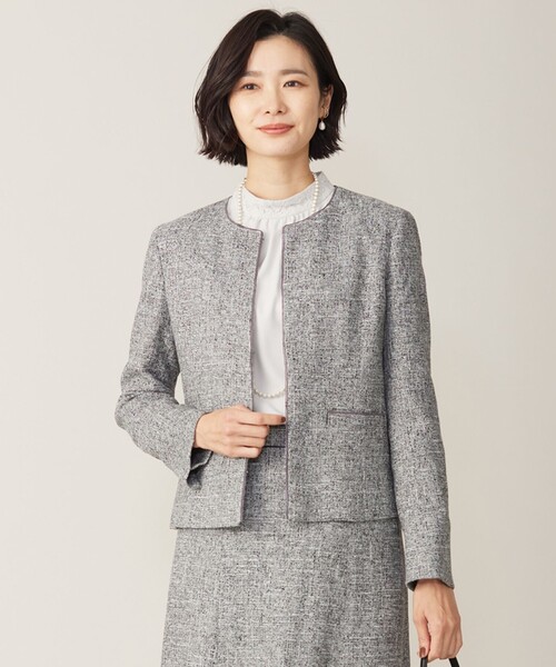 J.PRESS 新品未使用タグ付きグレー　ツイード　ノーカラージャケット J.PRESS（J.プレス） ジャケット ノーカラージャケット 「セットアップ