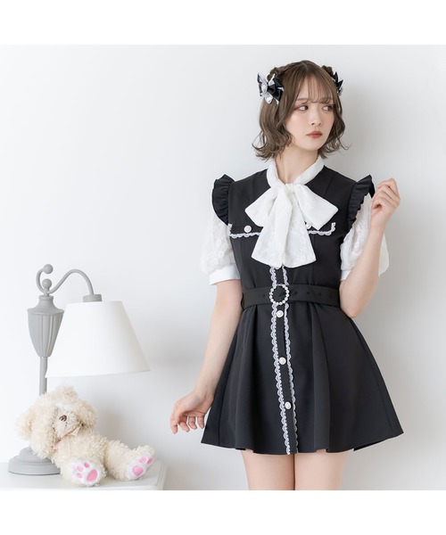 DearMyLove ワンピース ボウタイレースビジューベルトワンピース