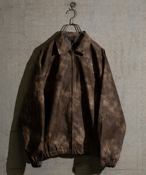 ヴィンテージ加工 PUレザー ジップアップブルゾン JOHNS'CLOSET