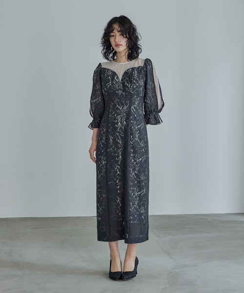 niana（ニアナ） ドレス フラワーレースタイトドレス パーティードレス