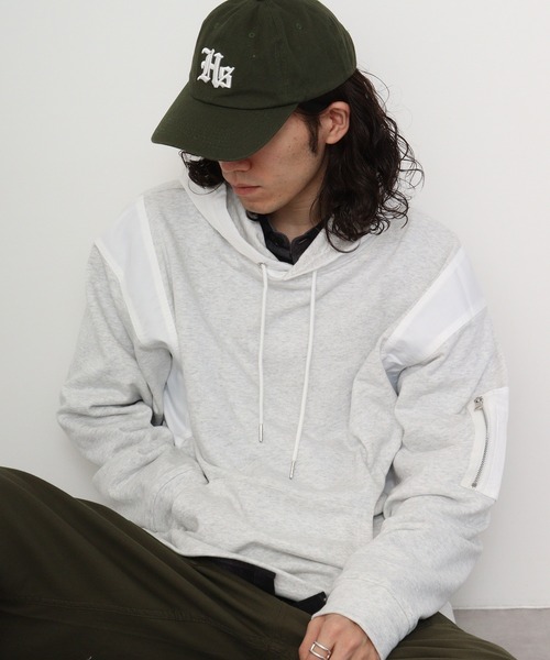 MMMM パーカー ナイロン切替MA-1パーカー メンズ レディース