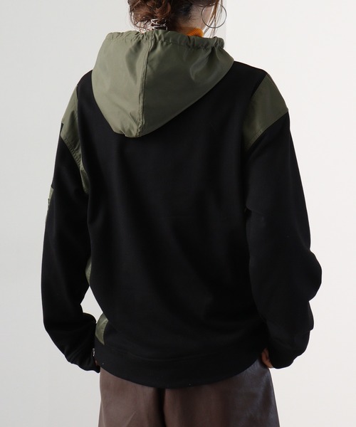 MMMM パーカー ナイロン切替MA-1パーカー メンズ レディース