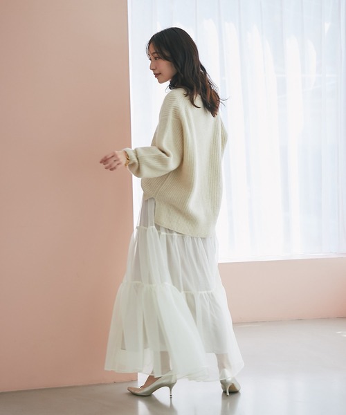 めぐみさま専用新品！シアーオーガンジーティアードスカート 再販】シアーオーガンジーティアードスカート | SKIRT | anana