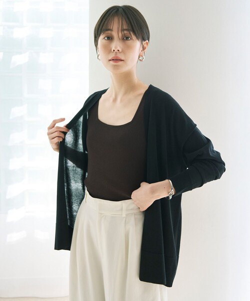 カーディガン 「抗菌防臭/接触冷感」イージー ショート カーディガン レディース 抗菌防臭/接触冷感】イージー ショート カーディガン / UNFILO