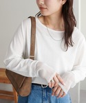 tシャツ 「WEB限定」ラメシアー袖切替プルオ...の詳細画像1