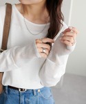 tシャツ 「WEB限定」ラメシアー袖切替プルオ...の詳細画像3