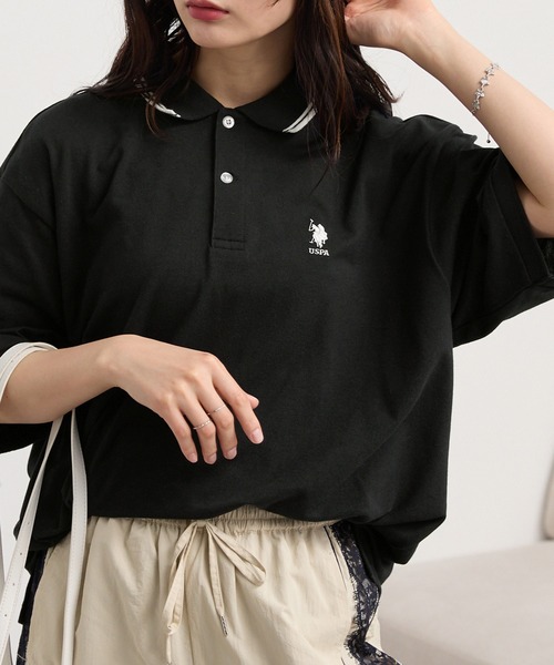 PRL CLUB 刺繍ロゴ ポロシャツ 黒 セール】【BEVERLY HILLS POLO CLUB/ビバリーヒルズポロクラブ】ワン