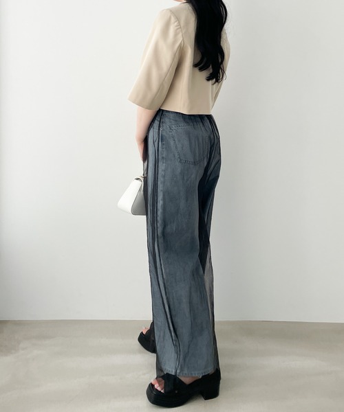 seytoサイズ3 / チュールレイヤードシアーワイドパンツ Tulle layered sheer wide pants / チュールレイヤードシアー