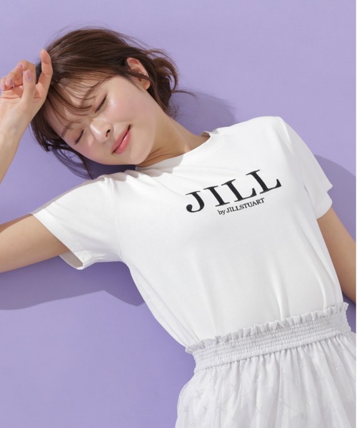 すぐ届く【JILL by JILL STUART】可愛い レタリングロゴ Tシャツ JILL by STUART tシャツ オーガニック刺繍ロゴTシャツ