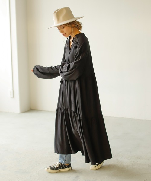 Auntie Rosa Holiday」 長袖ワンピース FREE ブラック レディース  