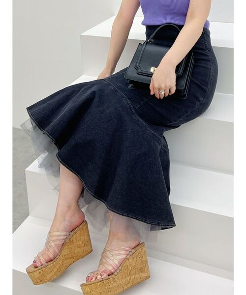 Mardi チュールスカート　値下げはコメントでお願いします VOLUME MIDI SKIRT CRAPE（スカート）｜Mardi Mercredi