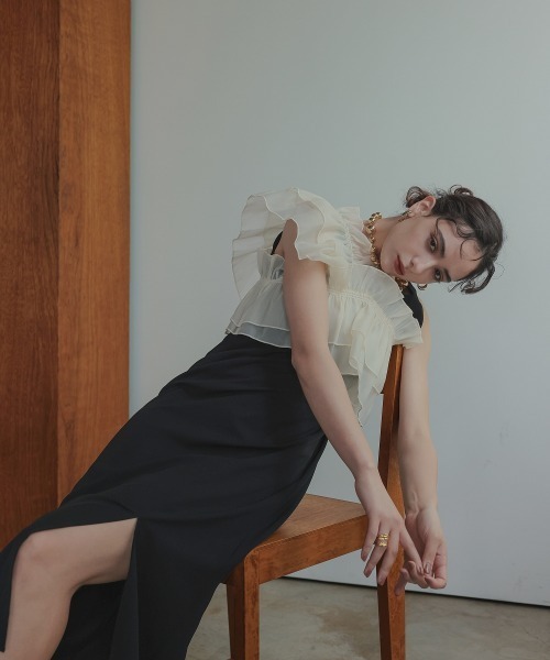 Callarus オーガンジー3wayデザインロング丈ワンピースドレス セール】〔Callarus〕【結婚式・お呼ばれ・パーティー