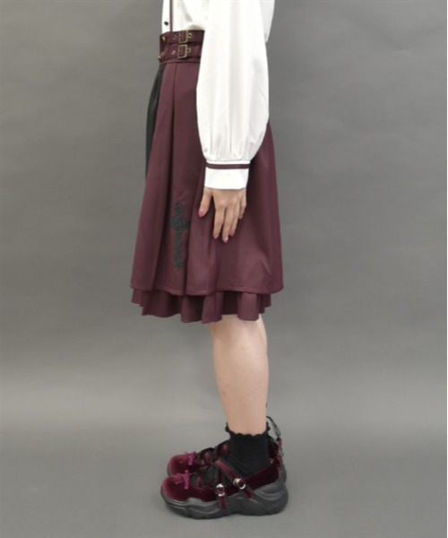 axes femme POETIQUEレトロ喫茶ベルト付スカート（ブラウン） レトロ喫茶ベルト付スカート | outlet | axes femme online shop