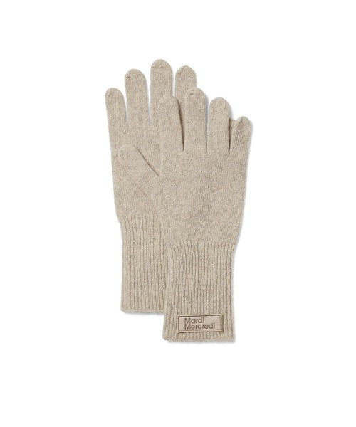 [マルディ] ウール 手袋 スクエア ロゴ Mardi Mercredi 手袋 WOOL GLOVE SQUARE LOGO レディース
