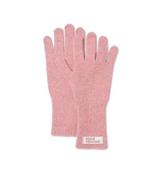 [マルディ] ウール 手袋 スクエア ロゴ Mardi Mercredi 手袋 WOOL GLOVE SQUARE LOGO レディース