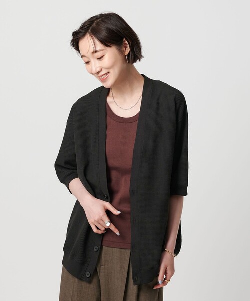 BEAUTY&amp;YOUTH UNITED ARROWS - 新品 ロク ワッフルカーディガン ROKU 6 BEAUTY&YOUTH WAFFLE V NECK CARDIGAN ワッフル
