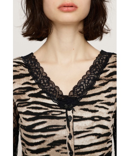 SLY ブラウス シャツ LACE RIB COMBI BL レース リブ コンビ