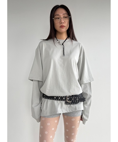 tシャツ 「DIDOT.」レイヤードビッグロンT レディース メンズ Didot.showroom tシャツ 「DIDOT.」レイヤードビッグロンT