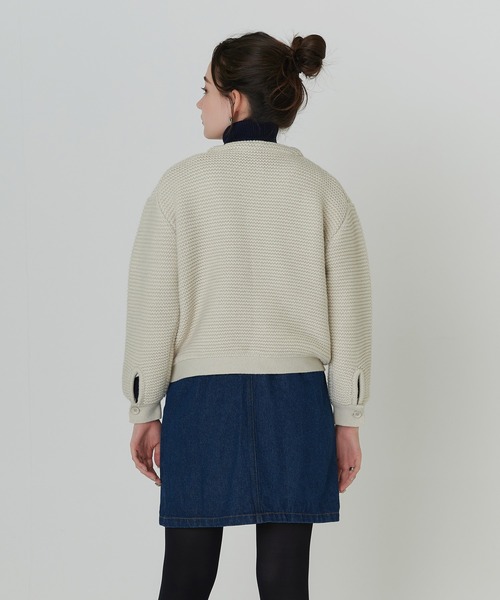 「TINA:JOJUN」 ノーカラージャケット M グレイッシュベージュ レディース_画像9