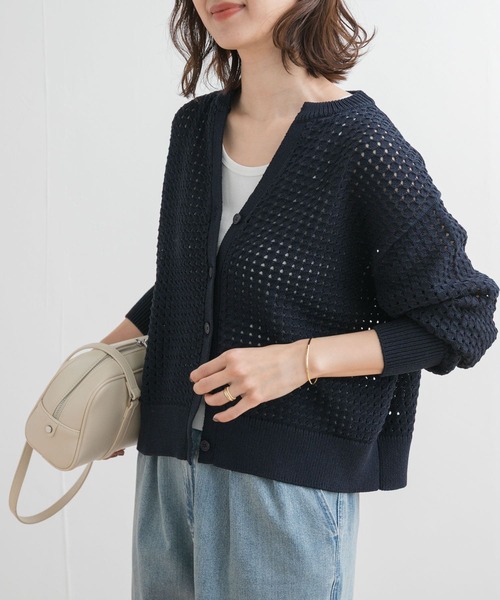 セール(SALE)開催中！ファッション通販 URBAN RESEARCH DOORS カーディガン 透かし柄キーネック トップス