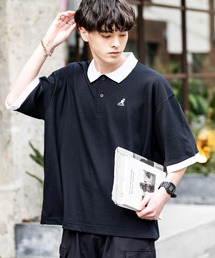 ポロシャツ KANGOL カンゴール 別注コラボ 鹿の子クレリック/ラインリブ/ワンポイント刺繍オーバーサイズ半袖ポロシャツ メンズ レディース｜ZOZOTOWN Yahoo!店