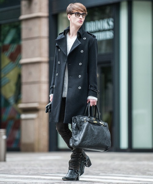 「BUFFALO BOBS」 コート 3-4 ブラック メンズ_画像7