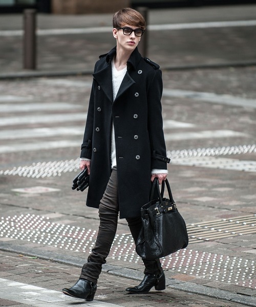 「BUFFALO BOBS」 コート 3-4 ブラック メンズ_画像8