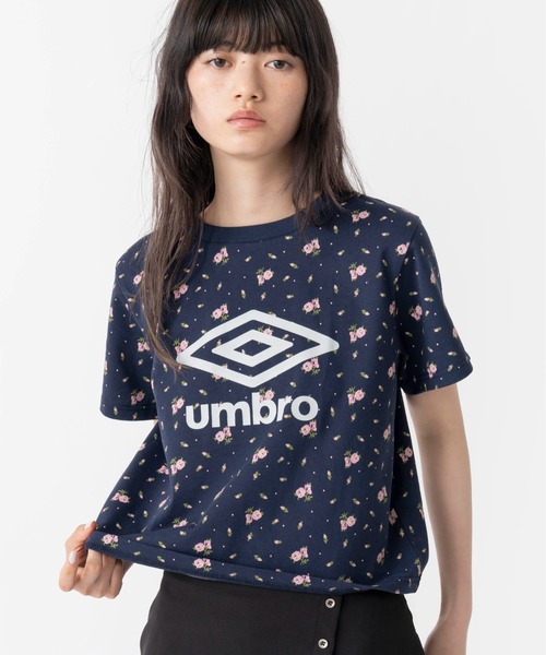 tシャツ 「UMBRO × Casselini」 花柄ロゴTシャツ レディース