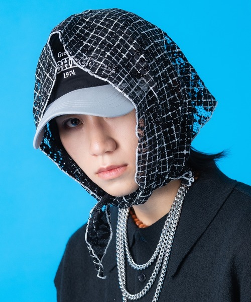 an meets zakka チェック柄フラワーレースバブーシュカ : ZOZOTOWN