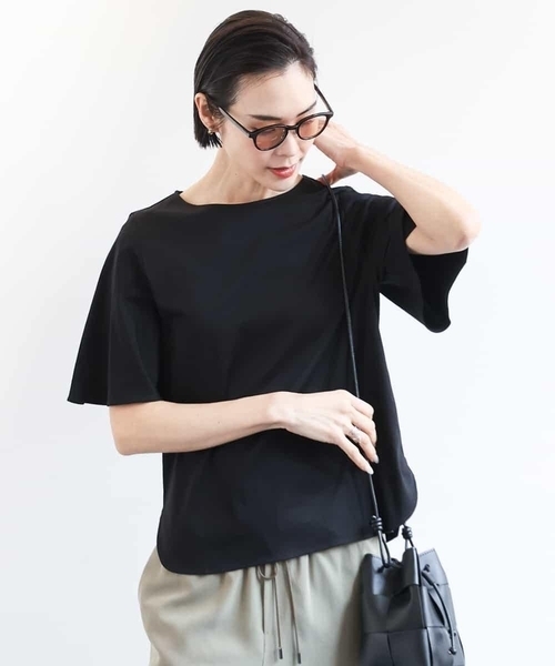 ミッシェルクラン（MICHEL ）/[接触冷感]フレアスリーブカットソー MICHEL KLEIN（ミッシェルクラン） tシャツ 「接触冷感」フレア